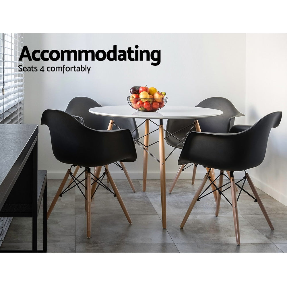 Marlook Dining Table Round White 4 Seater 90CM