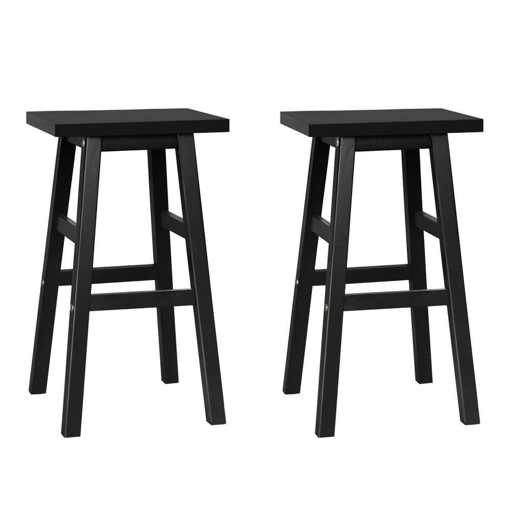 Marlook Bar Stools Kitchen Counter Stools Wooden Chairs Black x2