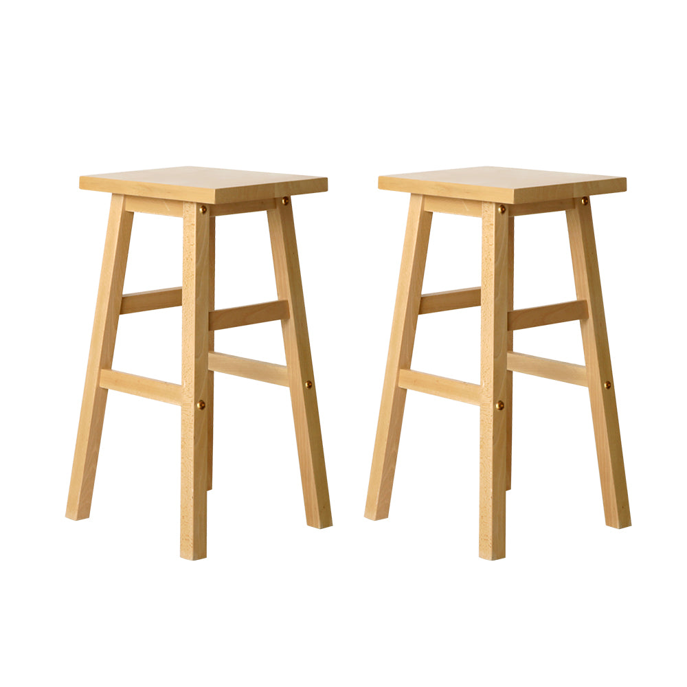 Marlook Bar Stools Kitchen Counter Stools Wooden Chairs Natural x2