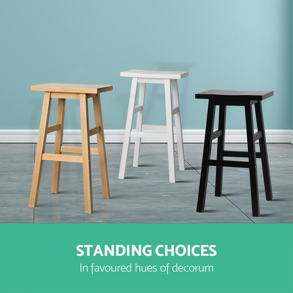 Marlook Bar Stools Kitchen Counter Stools Wooden Chairs Natural x2