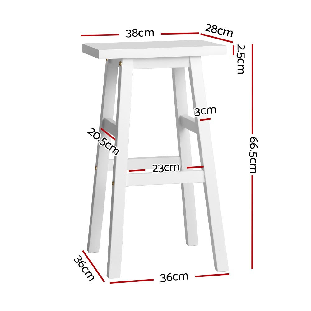 Marlook Bar Stools Kitchen Counter Stools Wooden Chairs White x2