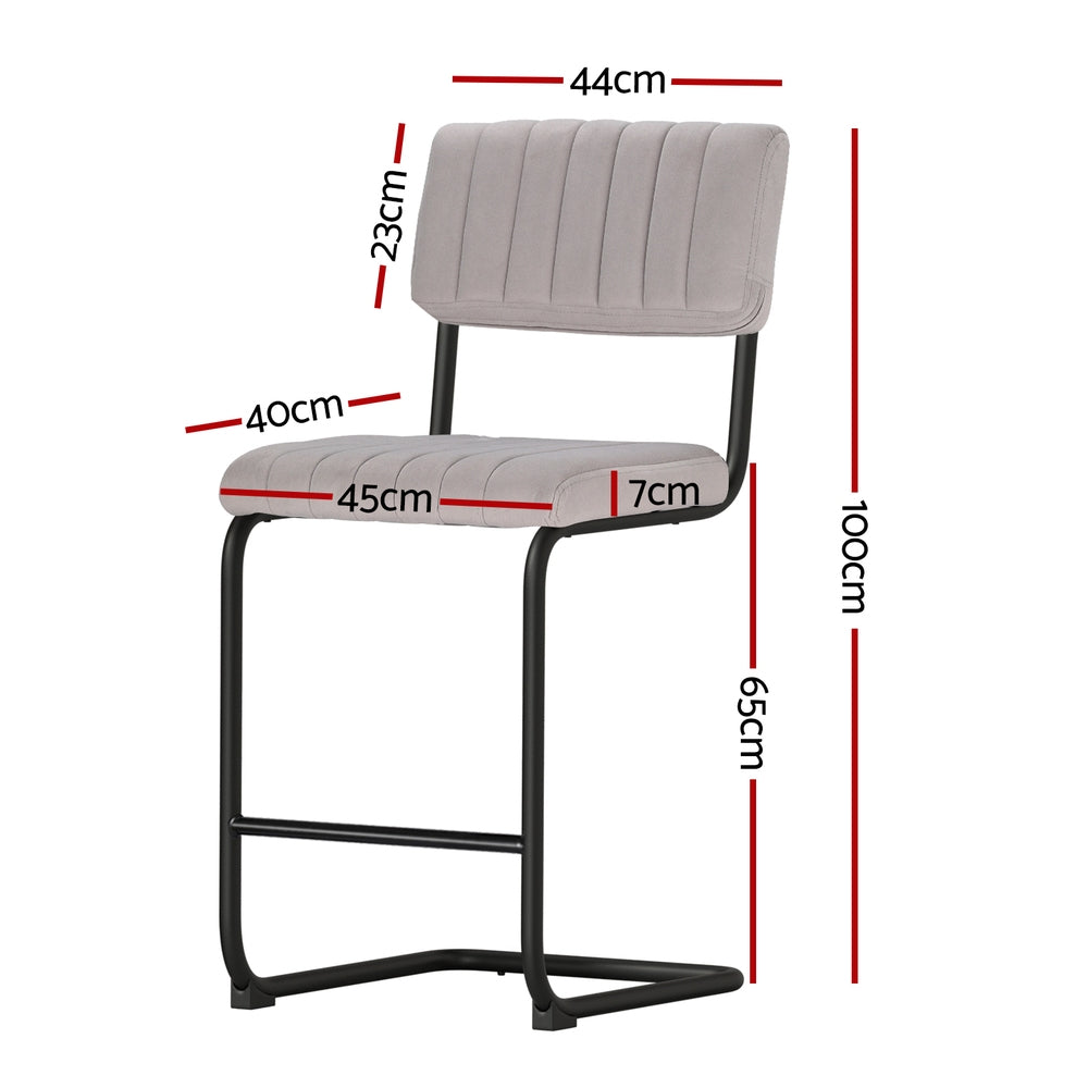 Marlook 2x Bar Stools Velvet Chairs