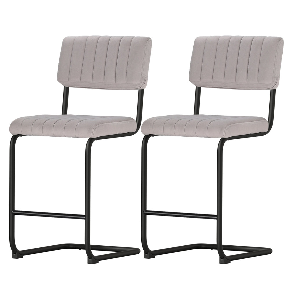 Marlook 2x Bar Stools Velvet Chairs