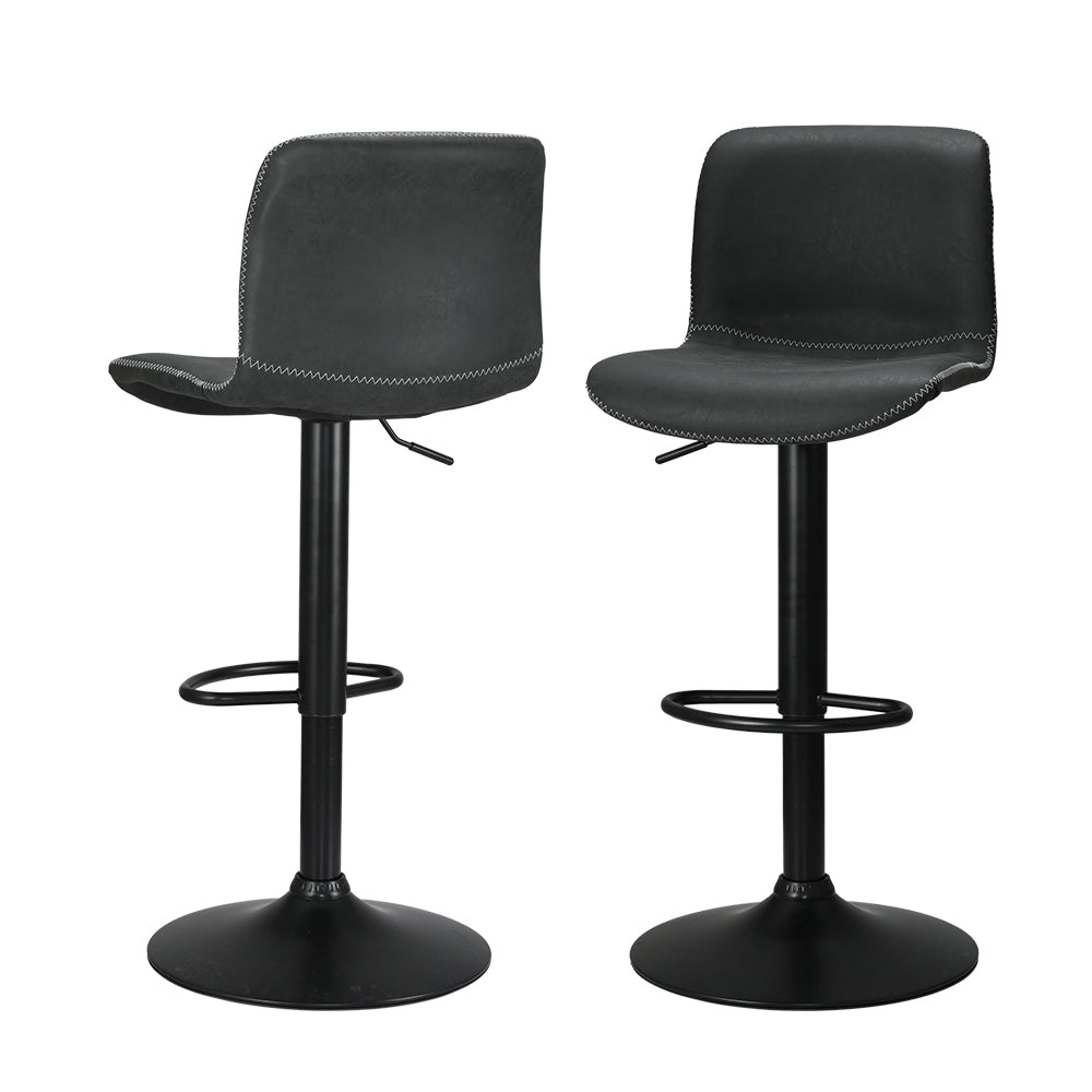 Marlook 2x Bar Stools Kitchen Swivel Bar Stool Gas Lift Chairs Barstools Black