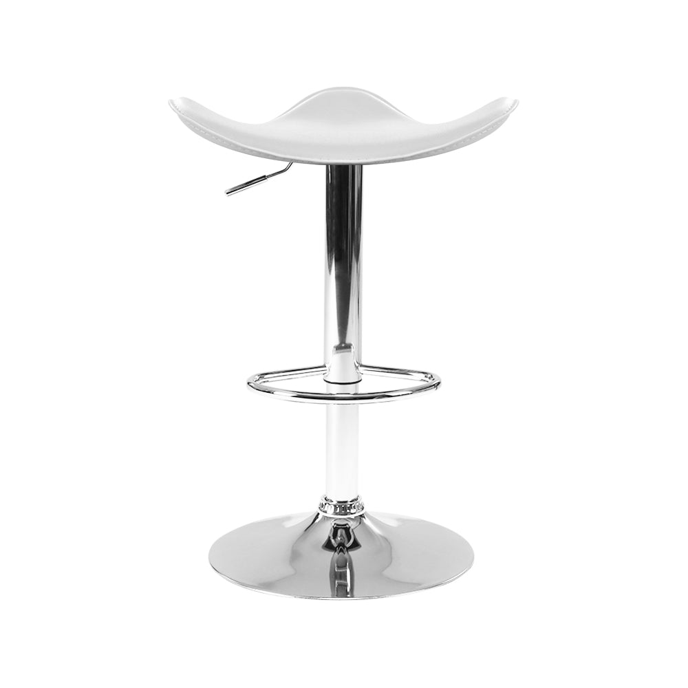 Marlook 4x Bar Stools Leather Gas Lift Chair White