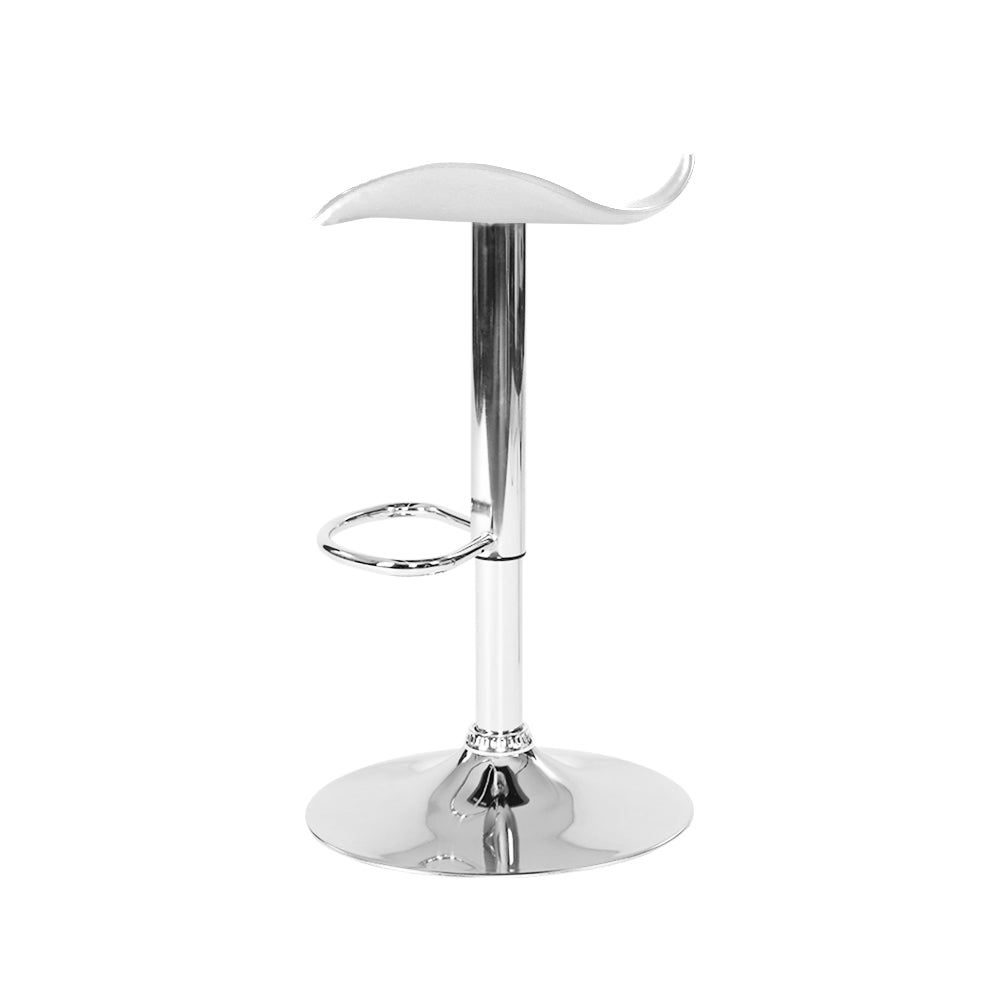 Marlook 4x Bar Stools Leather Gas Lift Chair White