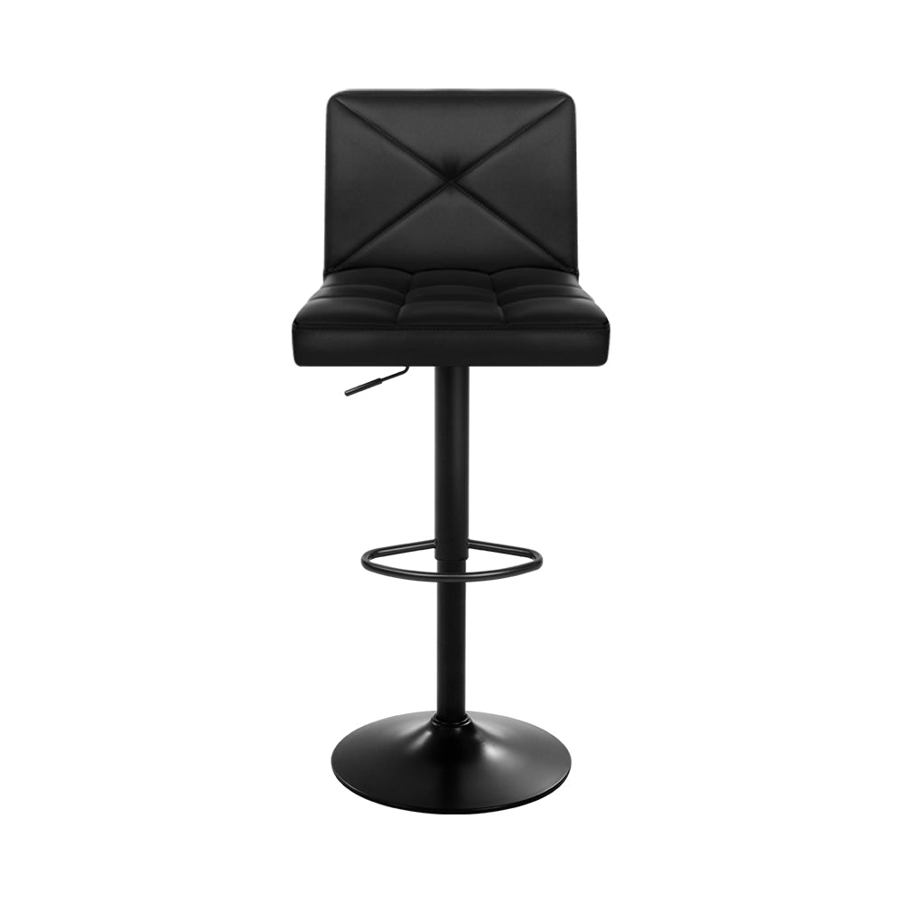 Marlook 4x Bar Stools Gas Lift Leather Chair Black