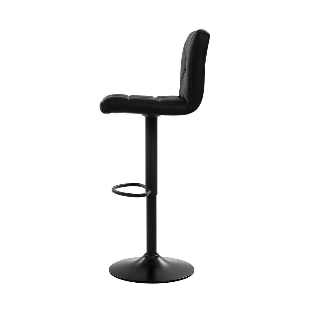 Marlook 4x Bar Stools Gas Lift Leather Chair Black