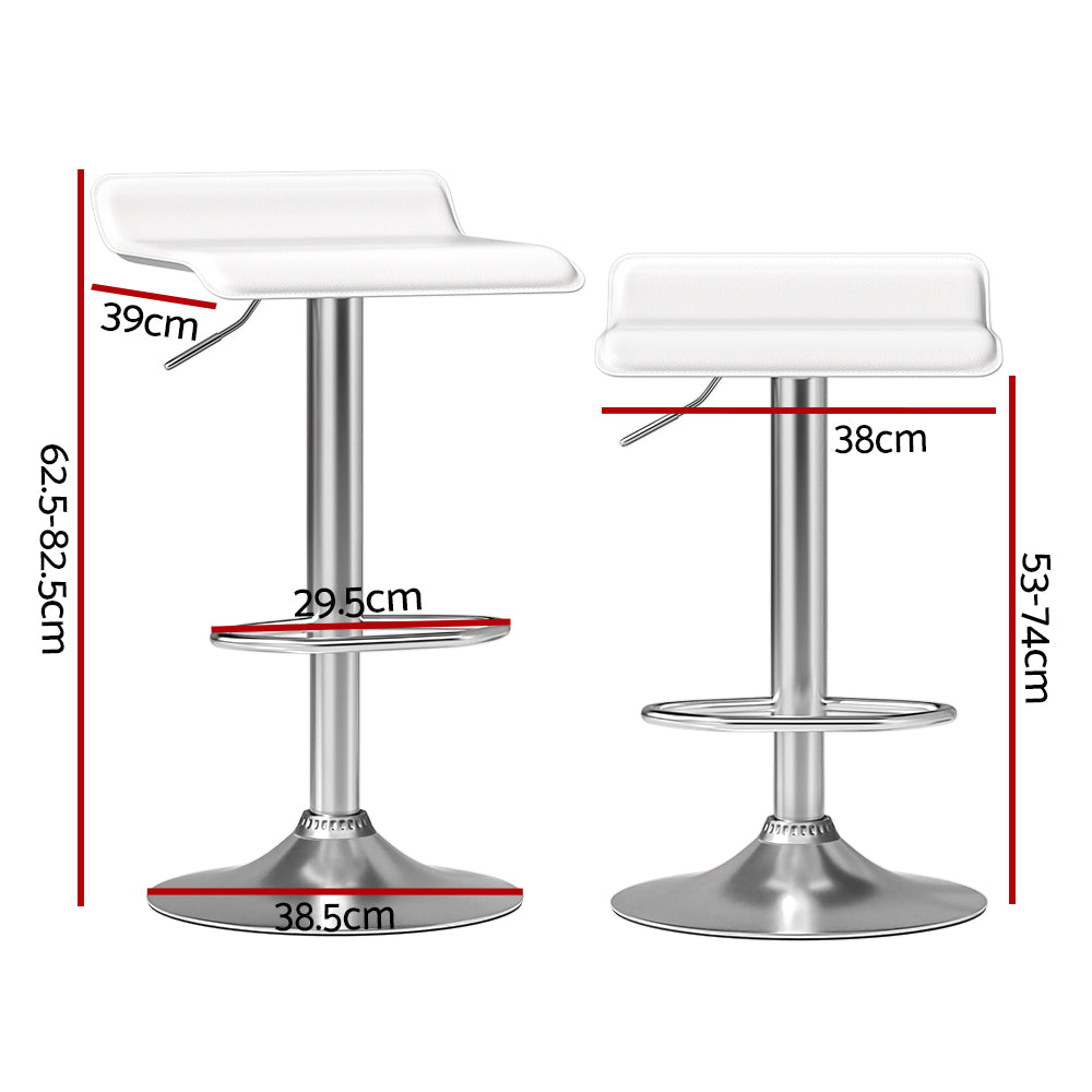Marlook 4x Bar Stools Faux Leather Chair White
