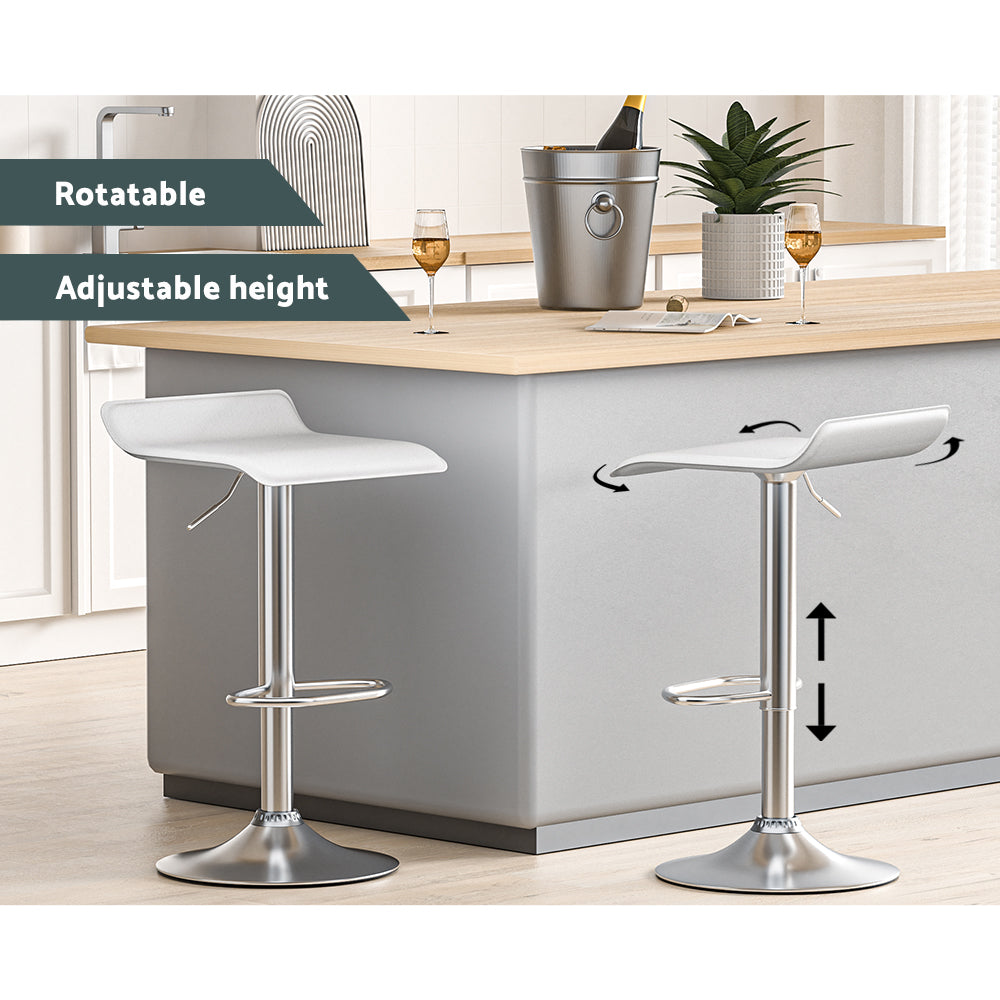 Marlook 4x Bar Stools Faux Leather Chair White