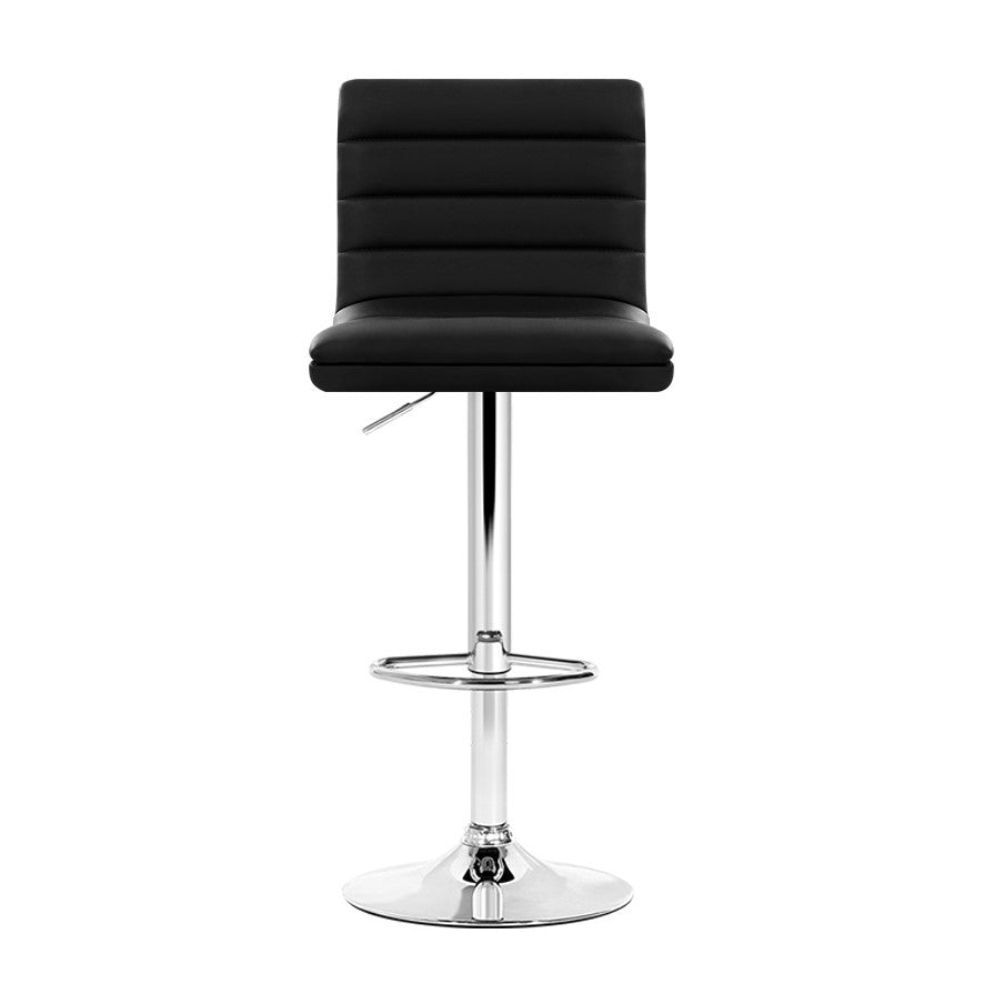 Marlook 4x Bar Stools Padded Leather Gas Lift Black