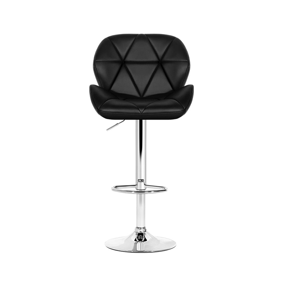 Marlook 4x Bar Stools Gas Lift Padded Leather Black