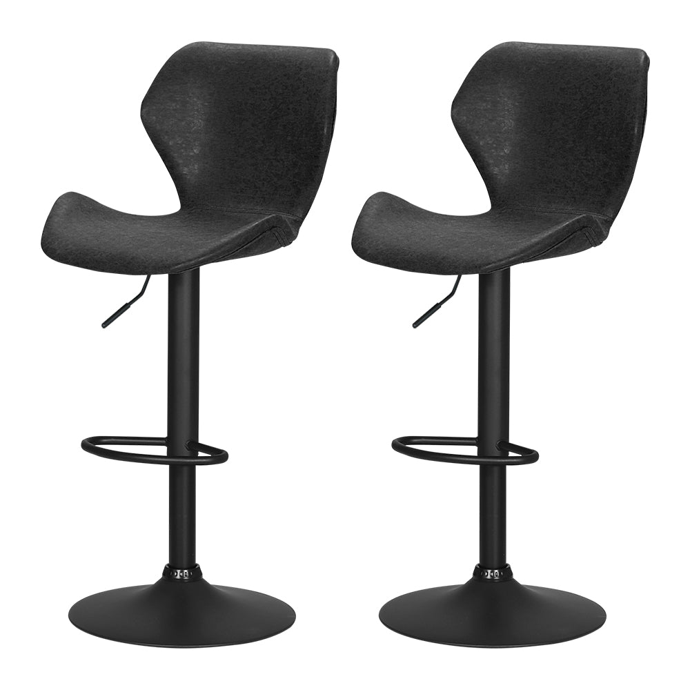 Marlook Bar Stools Kitchen Counter Stools Swivel Gas Lift Vintage Chairs Black x2