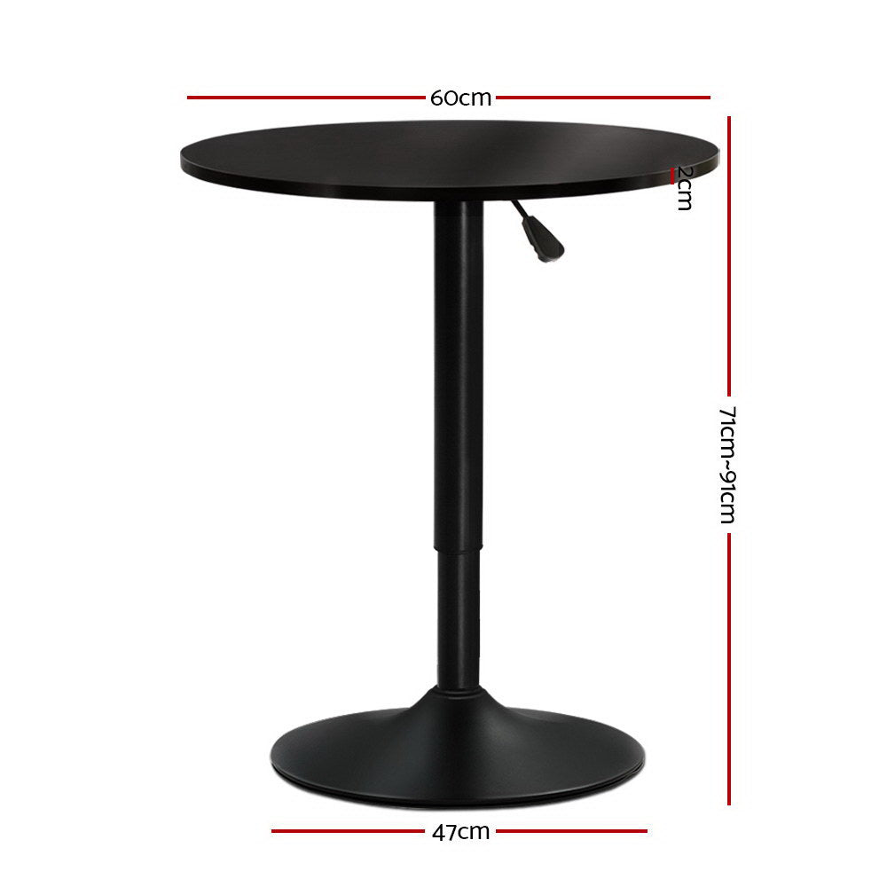 Marlook Bar Table Gas Lift Round Black