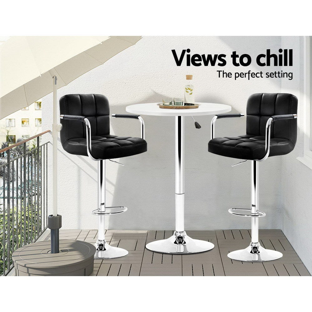 Marlook Bar Table Gas Lift Round White