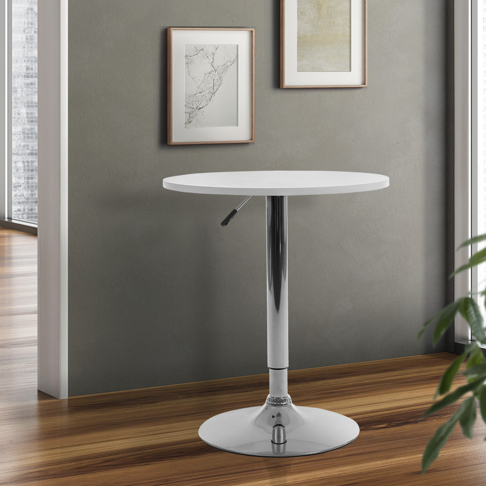 Marlook Bar Table Gas Lift Round White