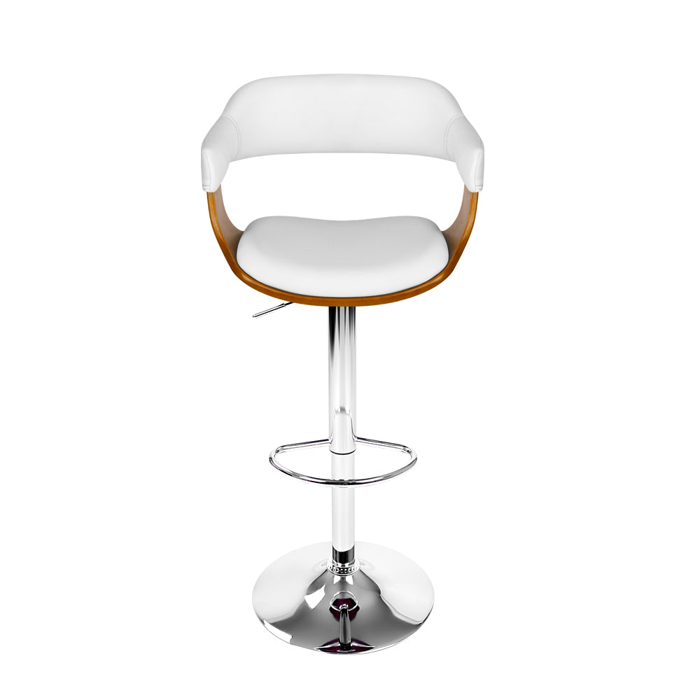 Marlook Bar Stools Gas Lift Leather w/Armrest White