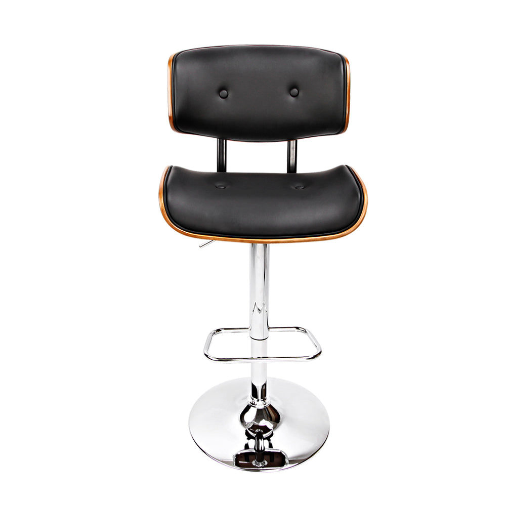 Marlook Bar Stools Gas Lift Leather Black