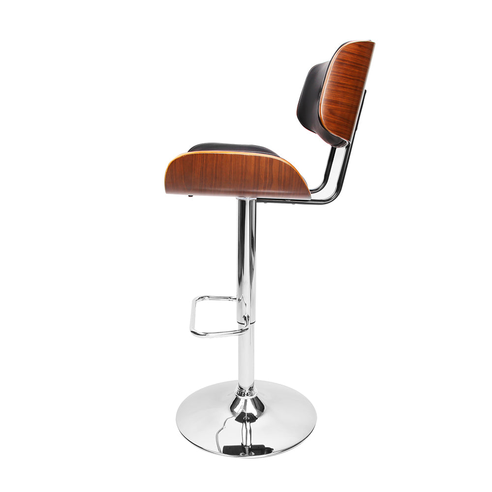 Marlook Bar Stools Gas Lift Leather Black