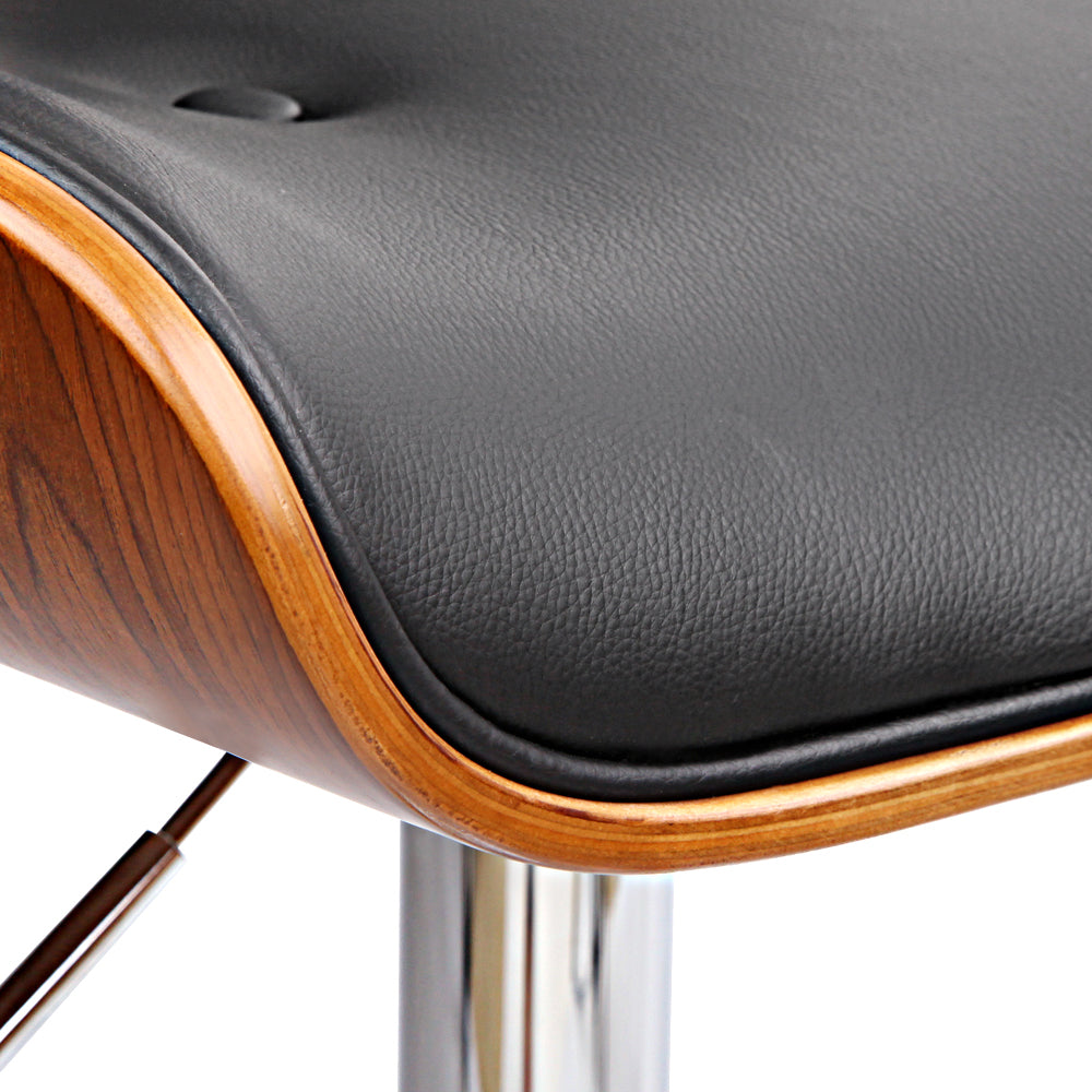 Marlook Bar Stools Gas Lift Leather Black