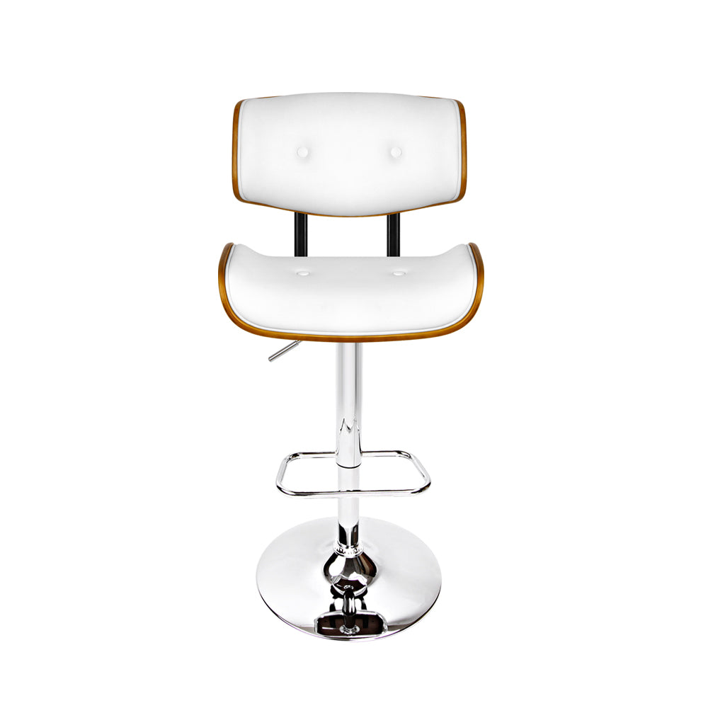 Marlook Bar Stools Gas Lift Leather White