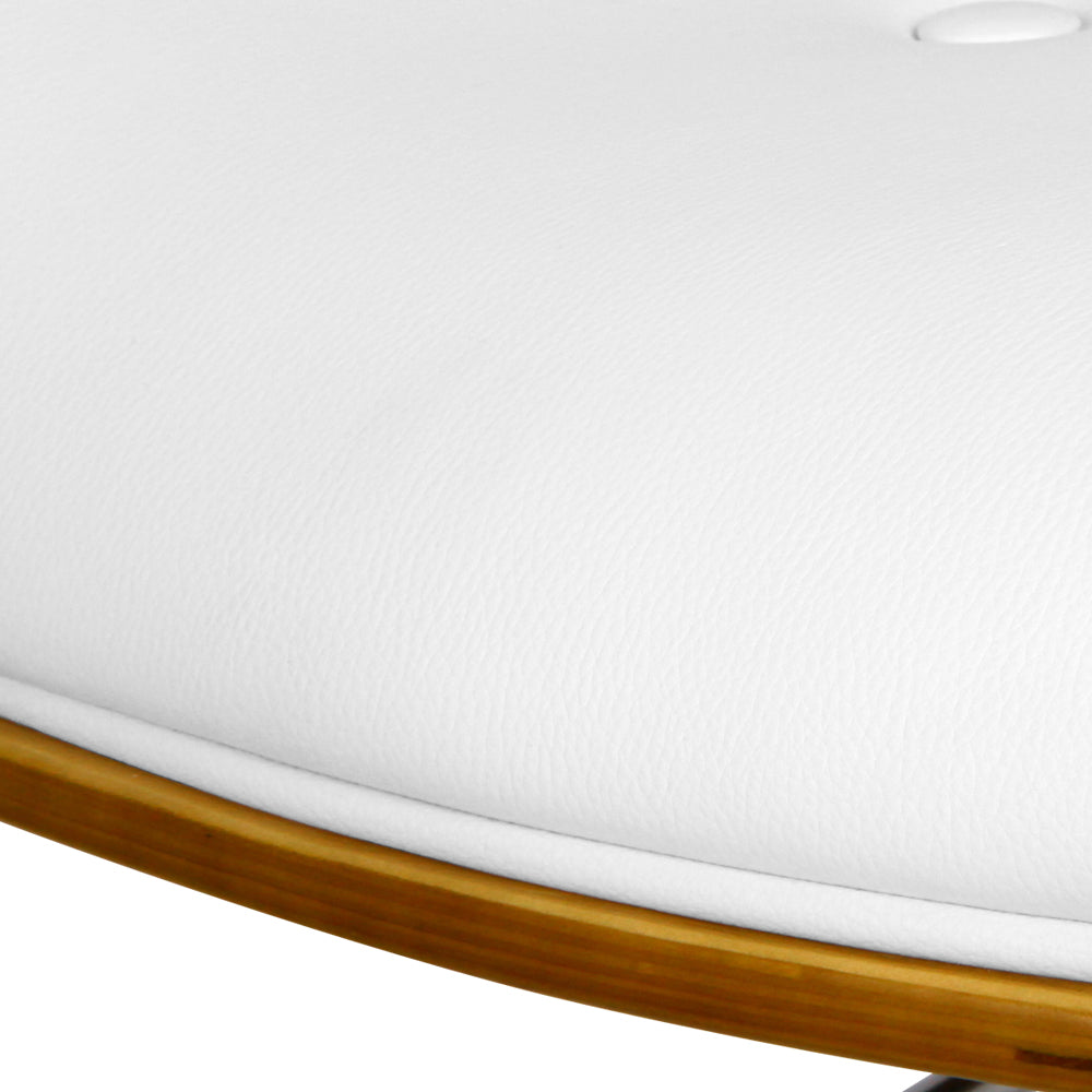Marlook Bar Stools Gas Lift Leather White