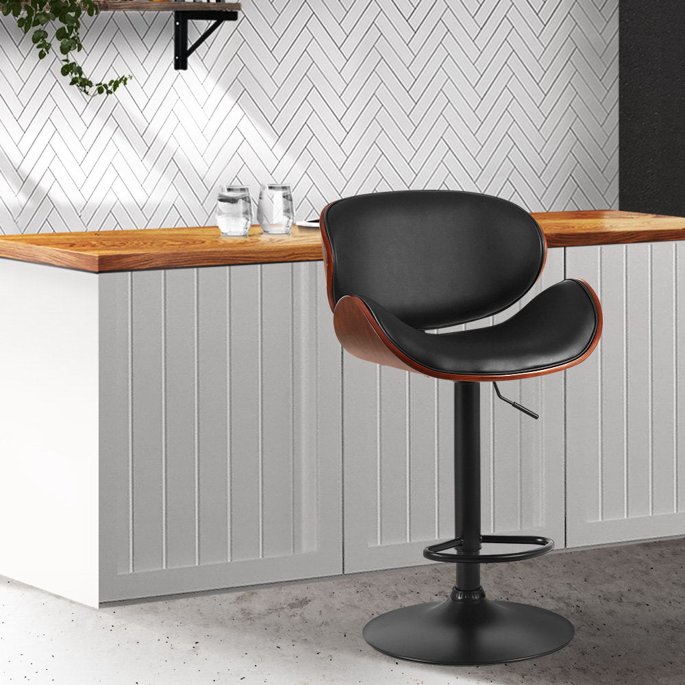 Marlook Bar Stools Kitchen Leather Barstools Swivel Gas Lift Vintage Chairs Black