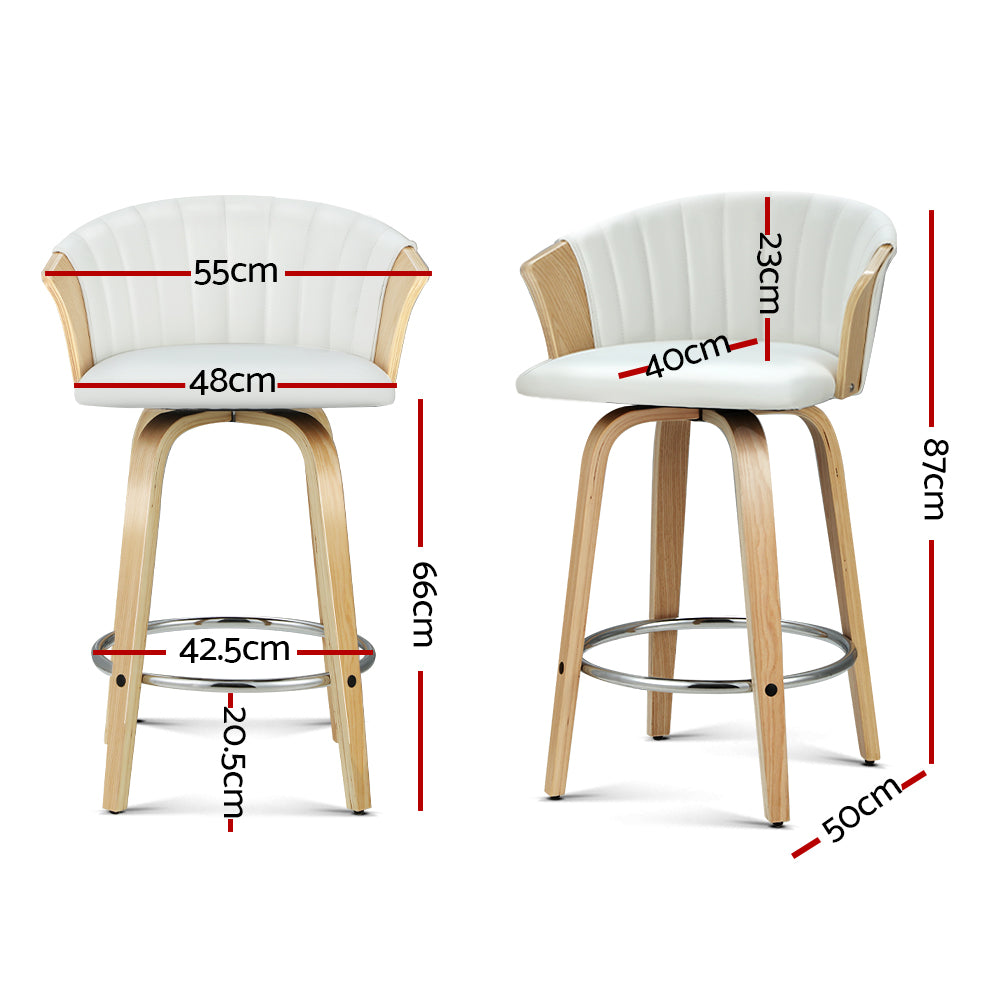 Marlook Bar Stools Kitchen Leather Barstools Swivel Counter Chairs x2