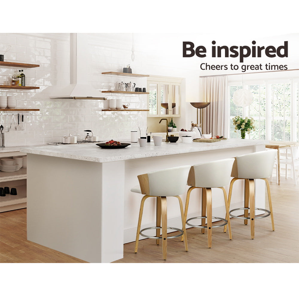 Marlook Bar Stools Kitchen Leather Barstools Swivel Counter Chairs x2