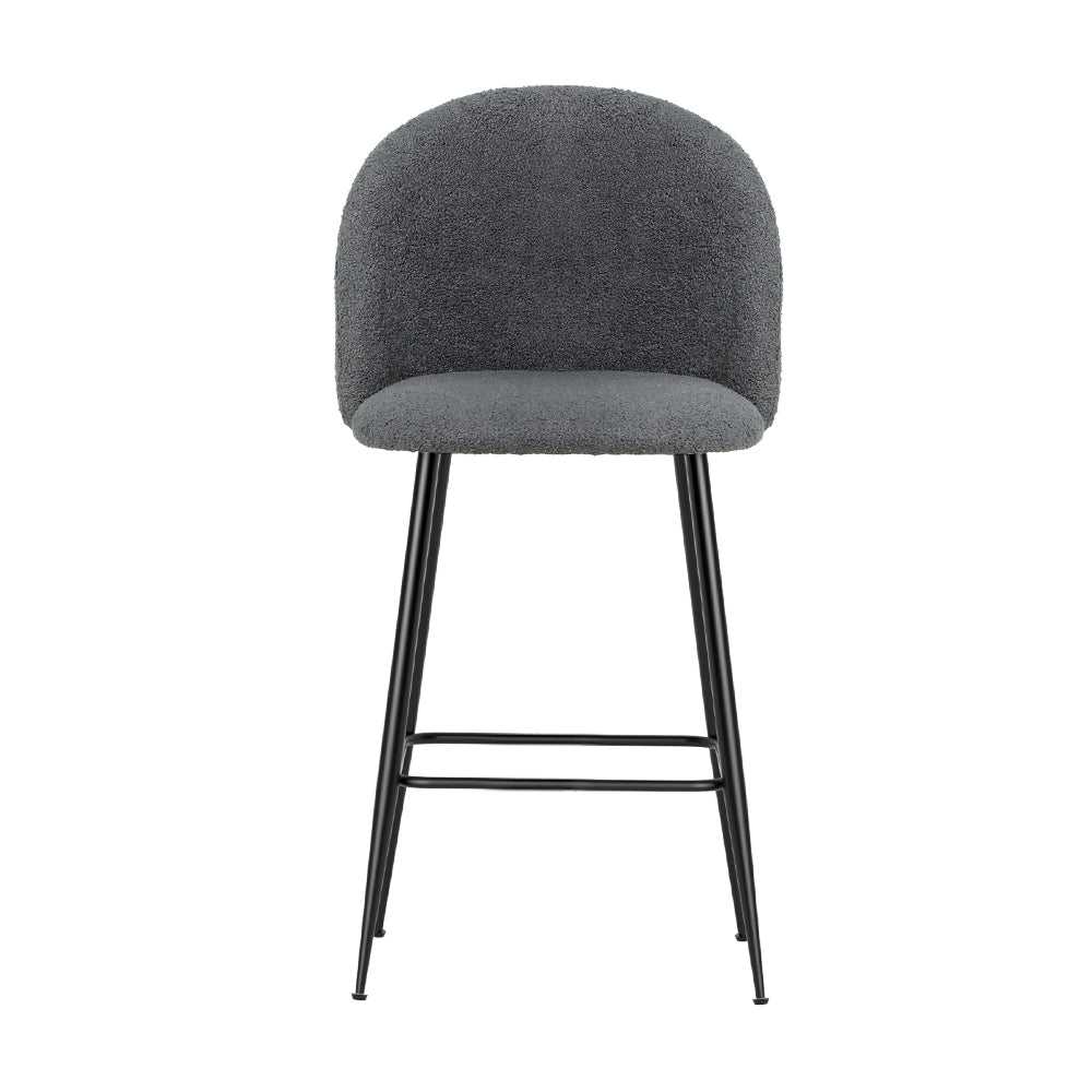 Marlook Bar Stools Kitchen Counter Barstools Sherpa Metal Chairs x2