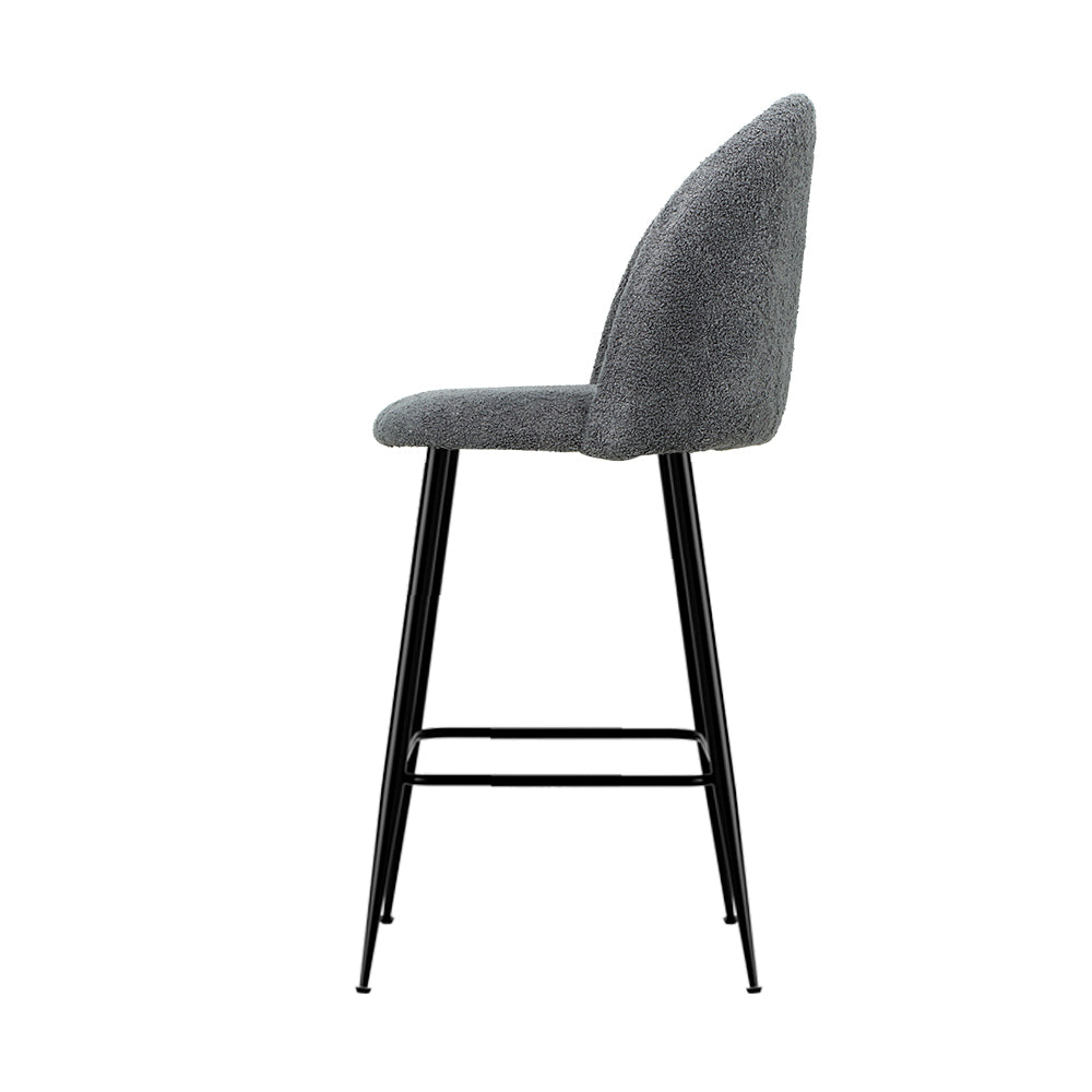 Marlook Bar Stools Kitchen Counter Barstools Sherpa Metal Chairs x2