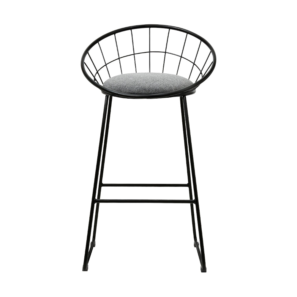 Marlook 2x Bar Stools Padded Seat Metal