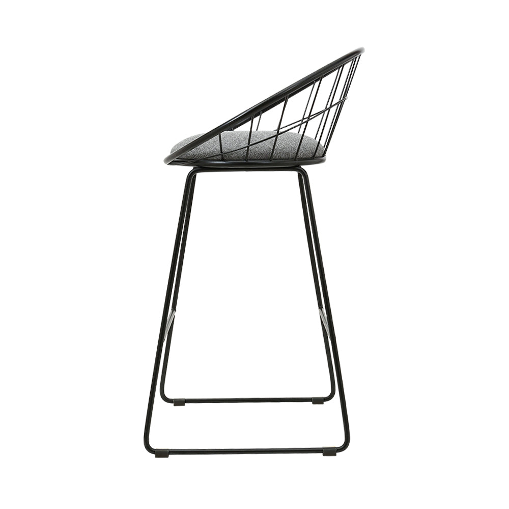 Marlook 2x Bar Stools Padded Seat Metal