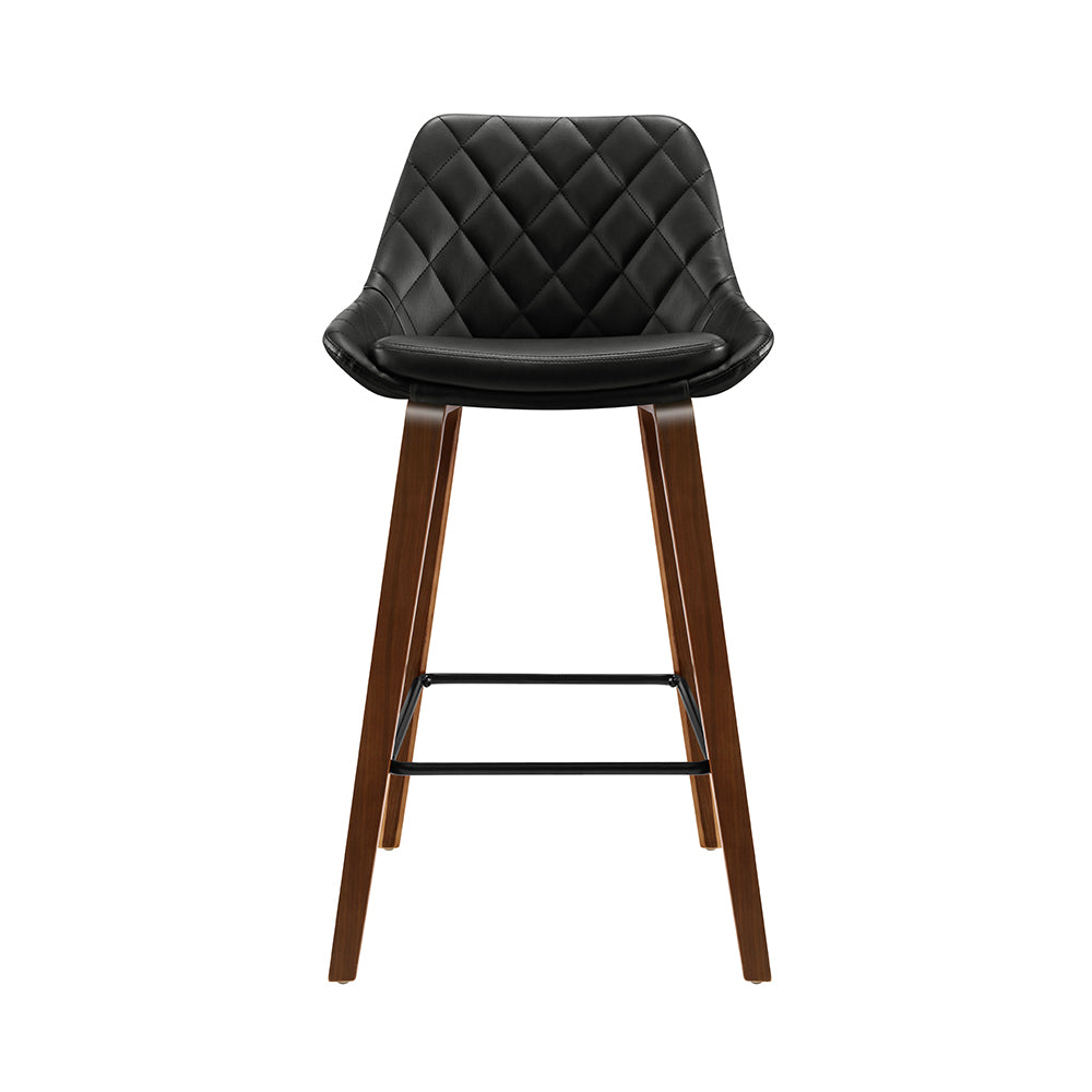 Marlook 2x Bar Stools PU Seat Wooden