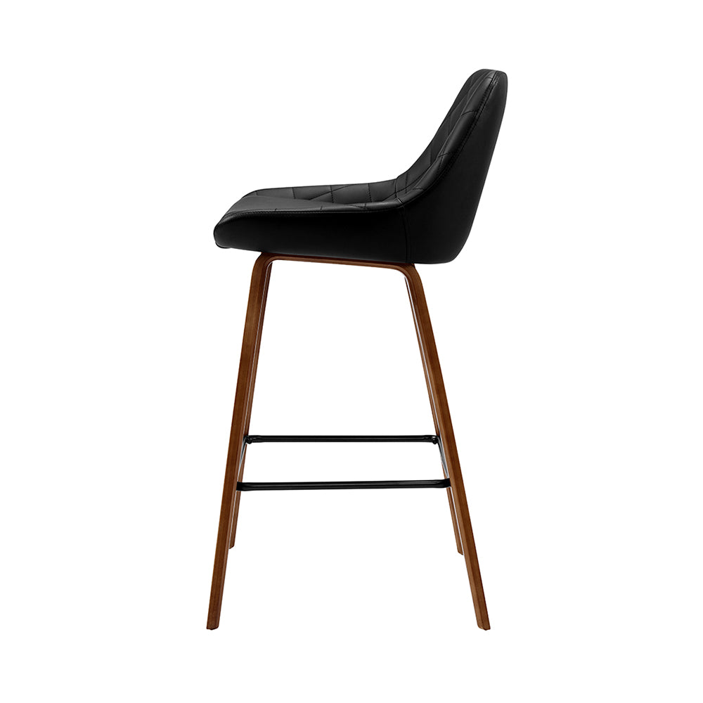 Marlook 2x Bar Stools PU Seat Wooden