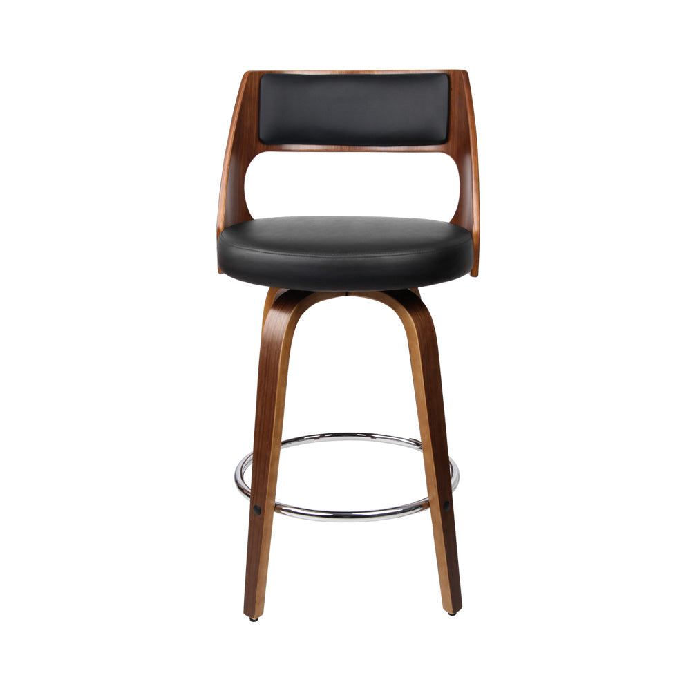 Marlook 2x Bar Stools Swivel Leather Chair 65cm