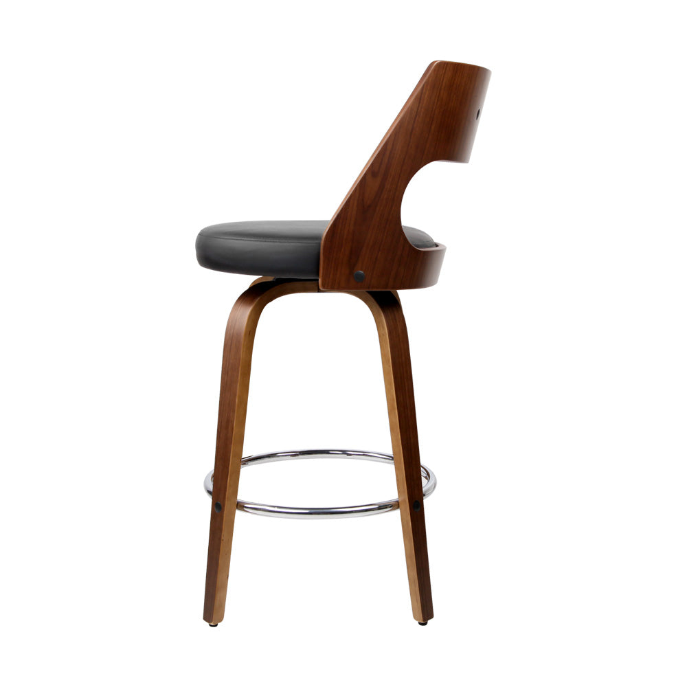 Marlook 2x Bar Stools Swivel Leather Chair 65cm