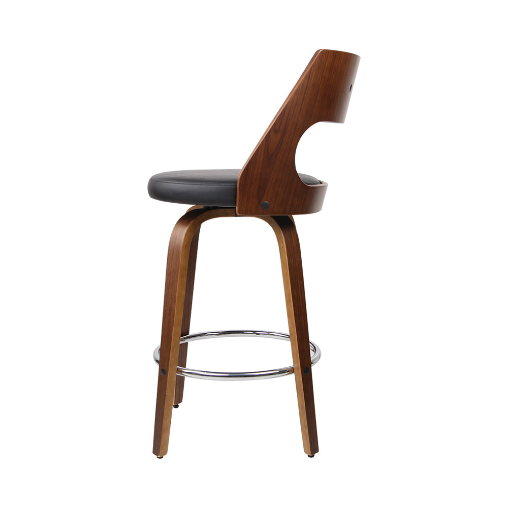 Marlook 2x Bar Stools Swivel Leather Chair 76cm