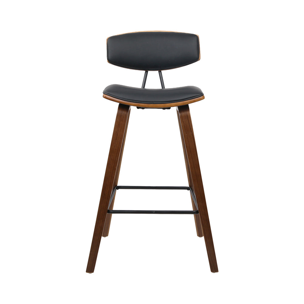 Marlook 2x Bar Stools Leather Padded w/Backrest