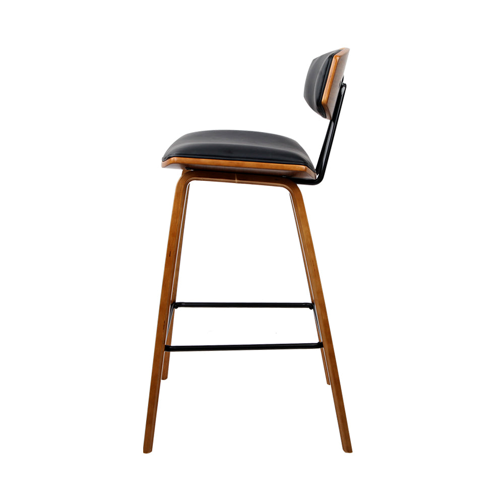 Marlook 2x Bar Stools Leather Padded w/Backrest