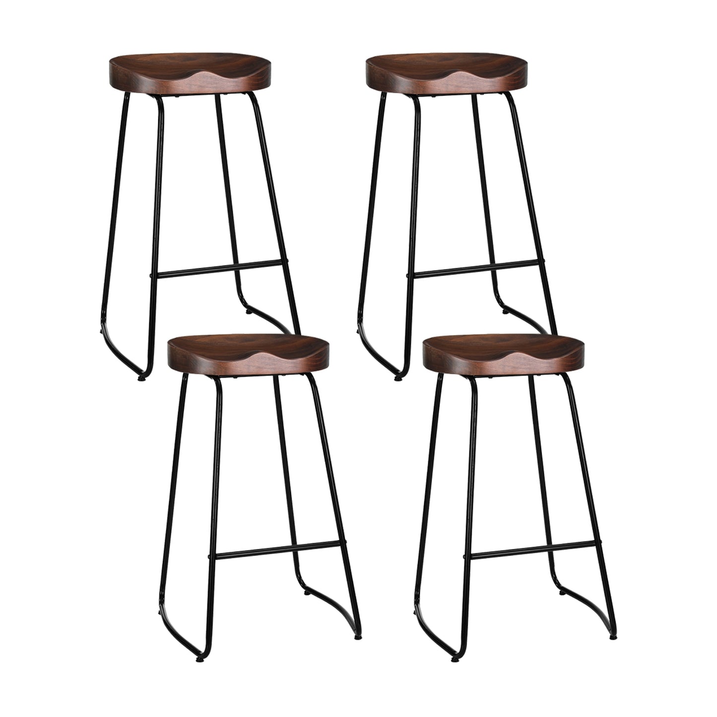 Marlook 4x Bar Stools Tractor Seat 75cm Black