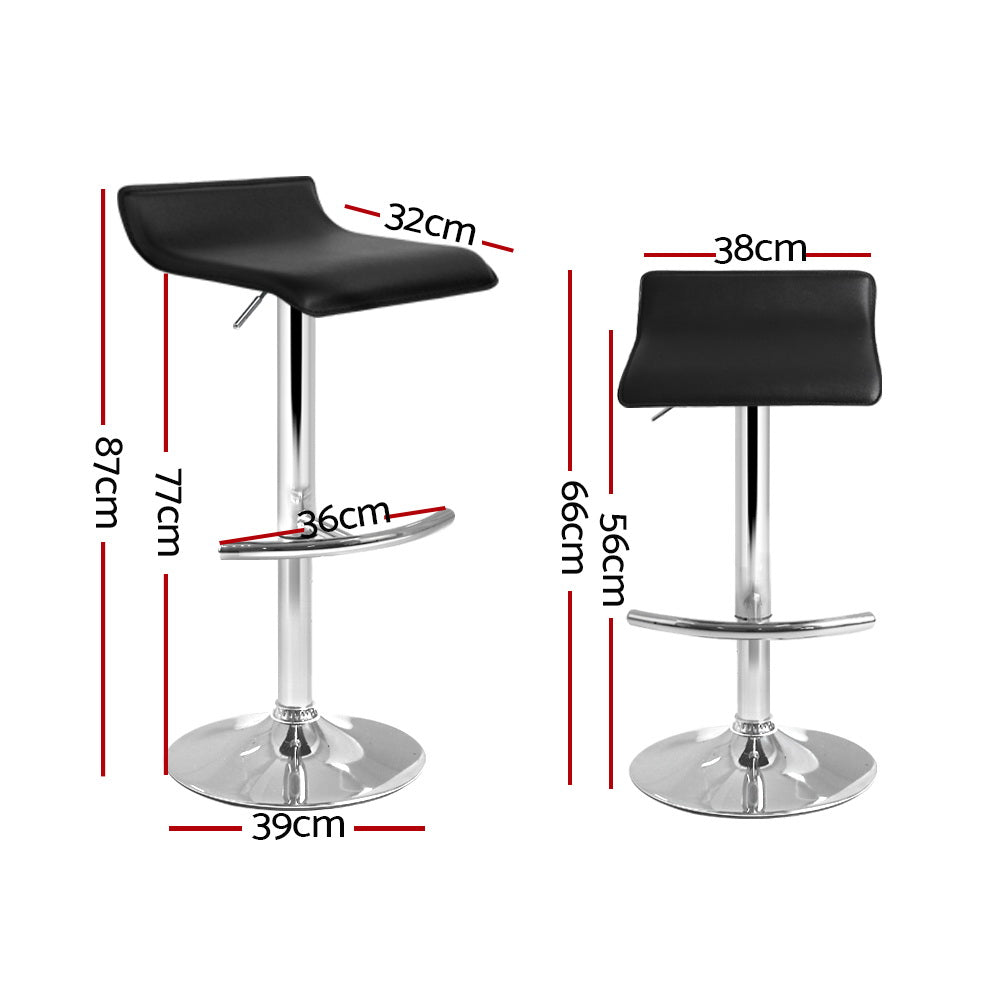Marlook 4x Bar Stools Adjustable Gas Lift Chairs Black