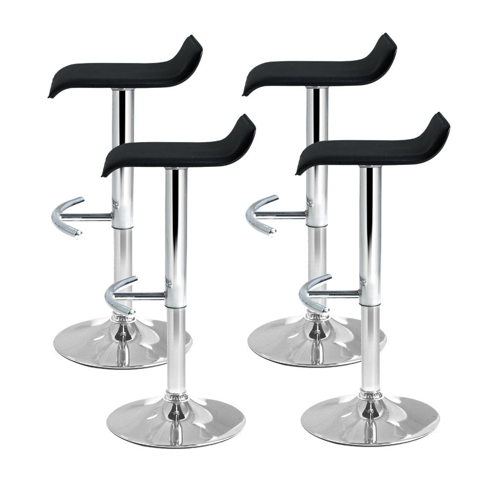 Marlook 4x Bar Stools Adjustable Gas Lift Chairs Black