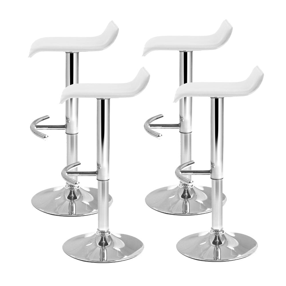 Marlook 4x Bar Stools Adjustable Gas Lift Chairs White