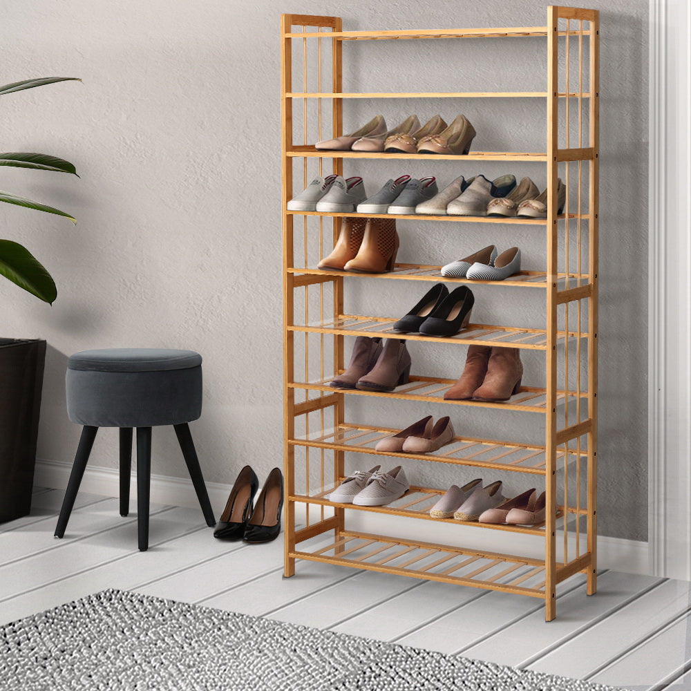 Marlook Shoe Rack Cabinet Bamboo 10-tier 50 Pairs