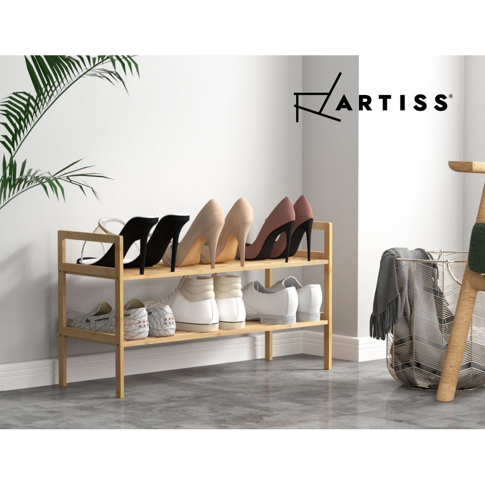 Marlook Shoe Rack Cabinet Bamboo Storage Organiser Pine