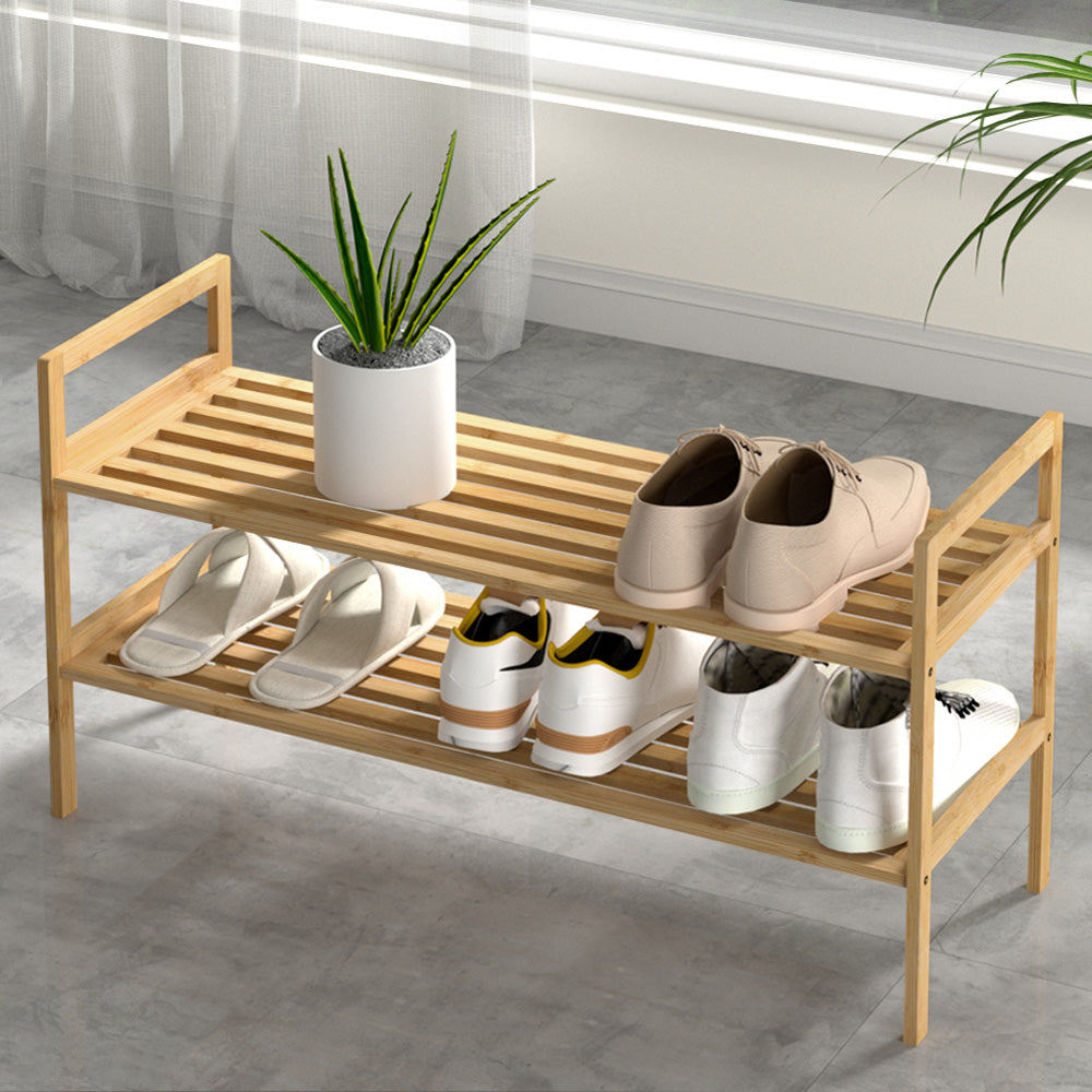 Marlook Shoe Rack Cabinet Bamboo Storage Organiser Pine