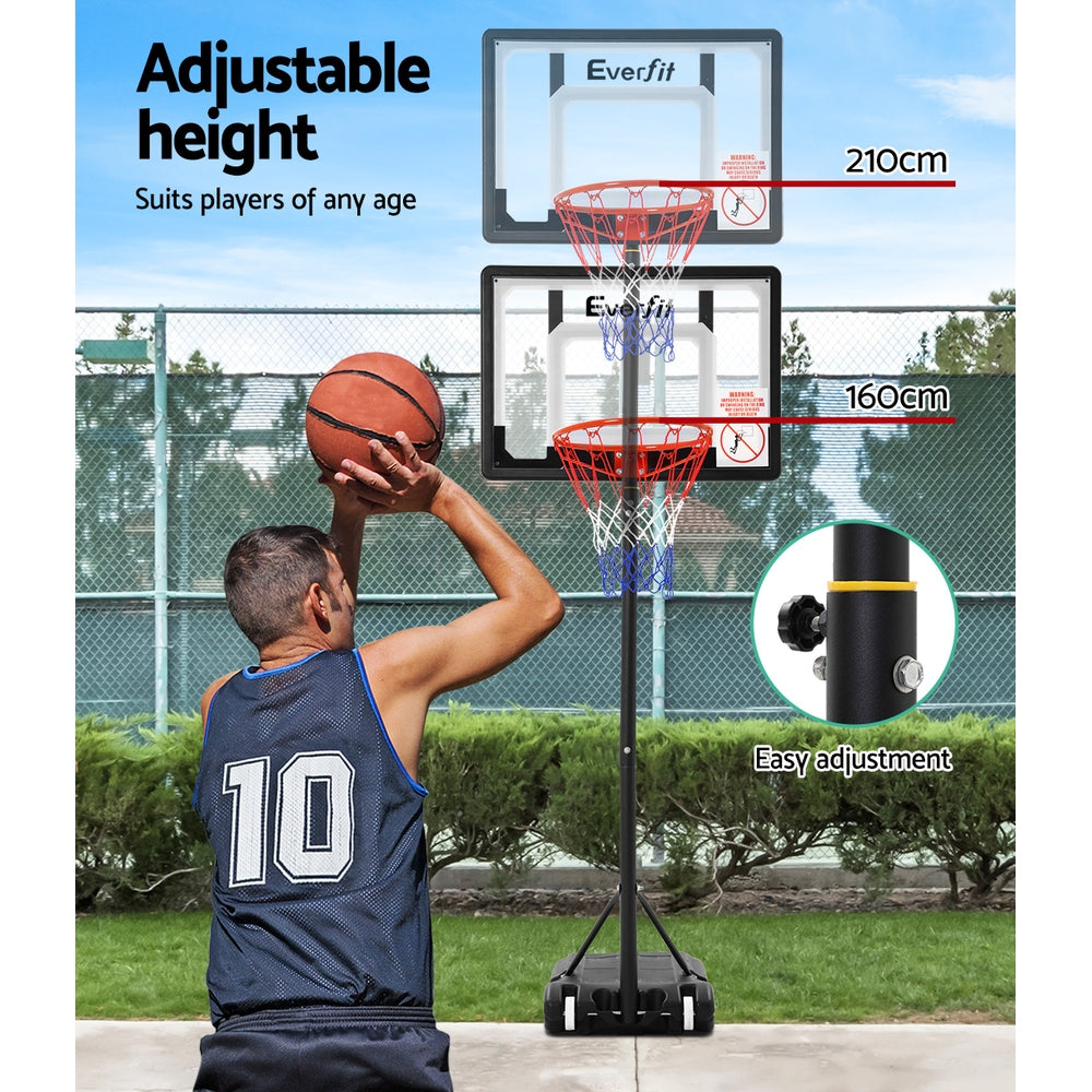 Marlook 2.1M Basketball Hoop Stand System Adjustable Portable Pro Kids Clear