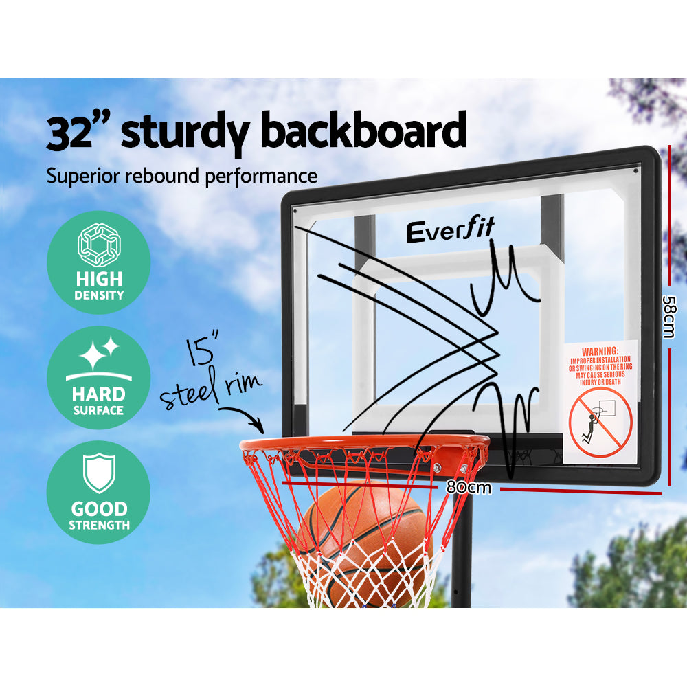 Marlook 2.1M Basketball Hoop Stand System Adjustable Portable Pro Kids Clear