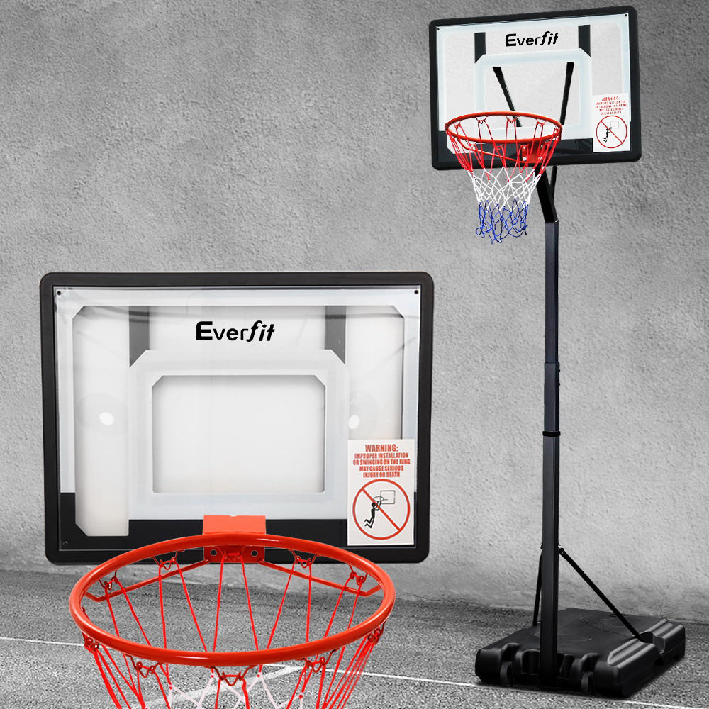 Marlook 2.6M Basketball Hoop Stand System Adjustable Portable Pro Kids Clear